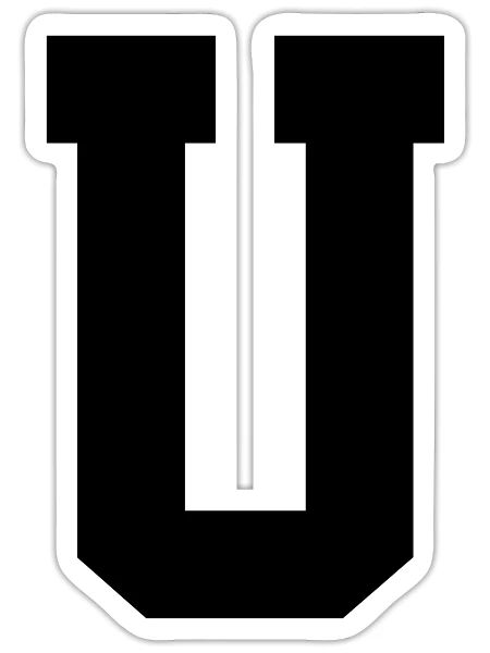 Monogram Superstar Initial letter U - Sticker - white matte - Front