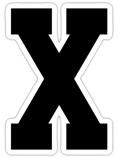 Monogram Superstar Initial letter X - Sticker - white matte - Front
