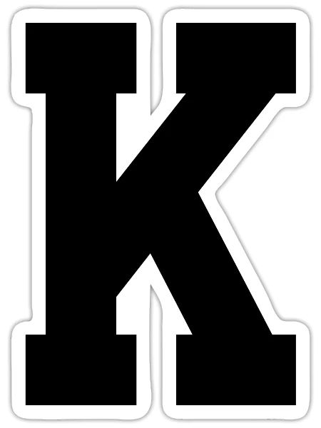 Monogram Superstar Initial letter K - Sticker - white matte - Front