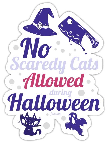 No anxious cats are allowed on Halloween - Sticker - white matte - Front
