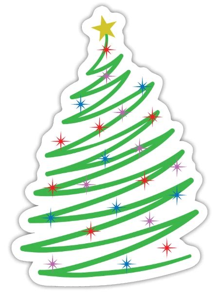 One Line Christmas Xmas - Sticker - white matte - Front