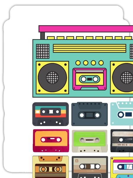 Cassette Music Classic - Sticker - white matte - Front