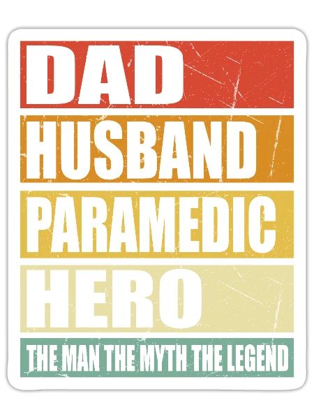 Dad Husband Paramedic Hero - Sticker - white matte - Front