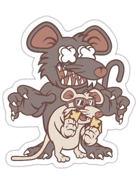 rats - Sticker - white matte - Front