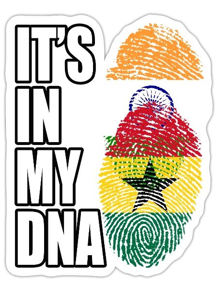 Indian And Ghanaian Mix Heritage DNA Flag - Sticker - white matte - Front