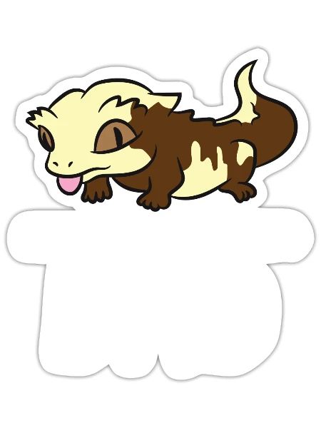 Crested Gecko Dad Lizard Reptile Father Crested - Sticker - white matte - Front