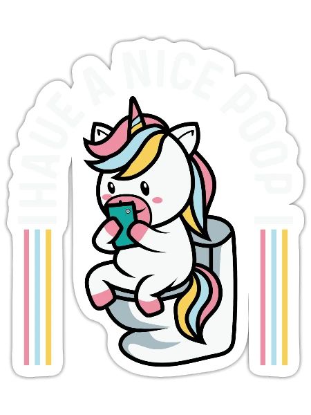 Nice Poop Bathroom Attendant Gift - Sticker - white matte - Front