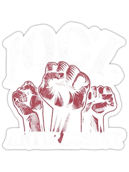 Anti-racism, Against Racism, For Human Rights Punk - Sticker - white matte - Front