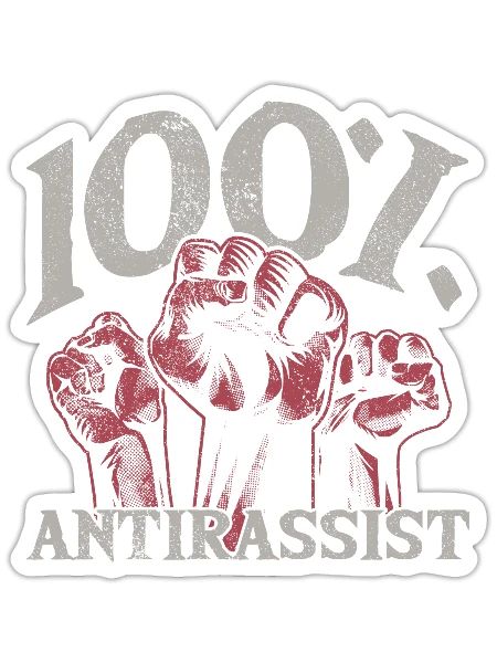 Anti-racism, Against Racism, For Human Rights Punk - Sticker - white matte - Front
