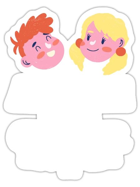 autistic children siblings family - Sticker - white matte - Front