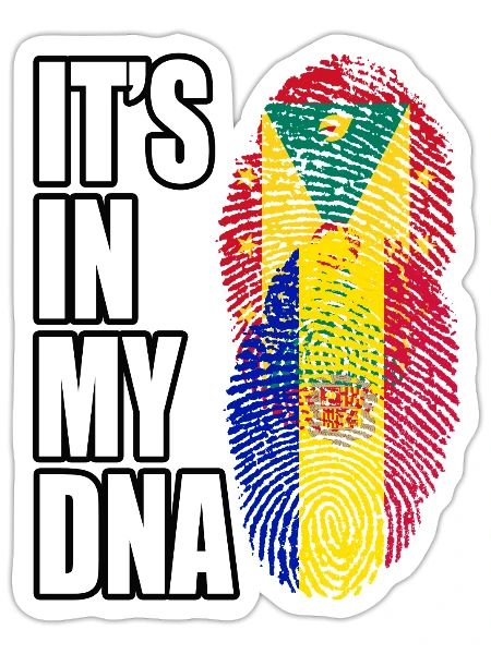 Grenadian And Andorran Mix Heritage DNA Flag - Sticker - white matte - Front