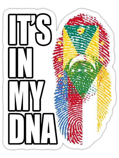 Grenadian And Comoran Mix Heritage DNA Flag - Sticker - white matte - Front