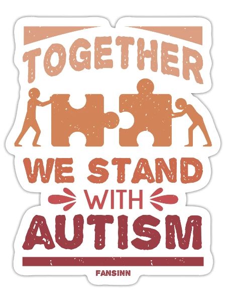 Autism together together - Sticker - white matte - Front
