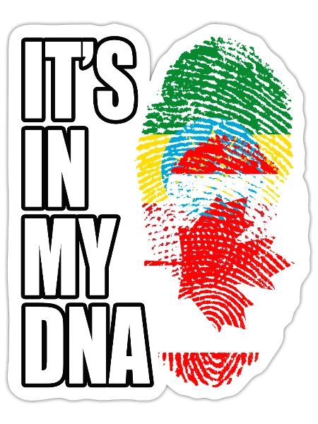 Ethiopian And Canadian Mix Heritage DNA Flag - Sticker - white matte - Front