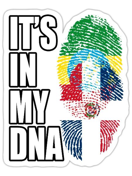 Ethiopian And Dominican Mix Heritage DNA Flag - Sticker - white matte - Front