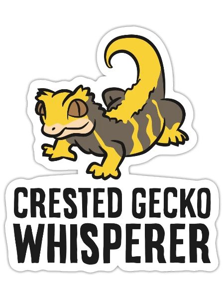 Crested Gecko Whisperer Reptile Crested Gecko - Sticker - white matte - Front