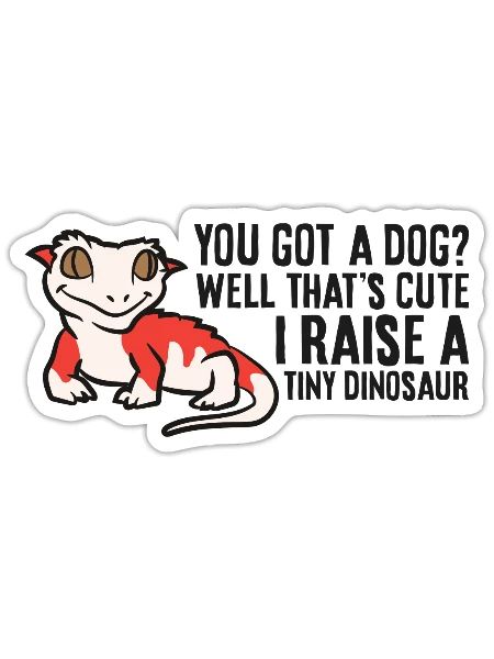 Crested Gecko Owner Crested Gecko Pet Crested - Sticker - white matte - Front