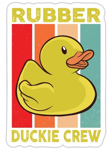 Rubber Duck Rubber Duckie Crew - Sticker - white matte - Front