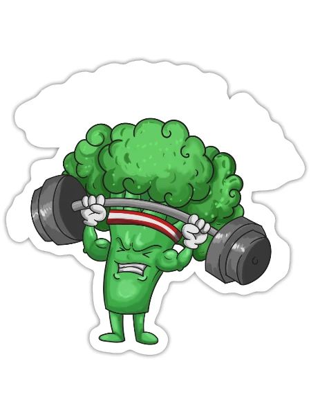 Brocoli Homme - Sticker - blanc mat - Devant