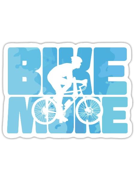 Bike More Bike Ride Fitness Sport - Sticker - blanc mat - Devant