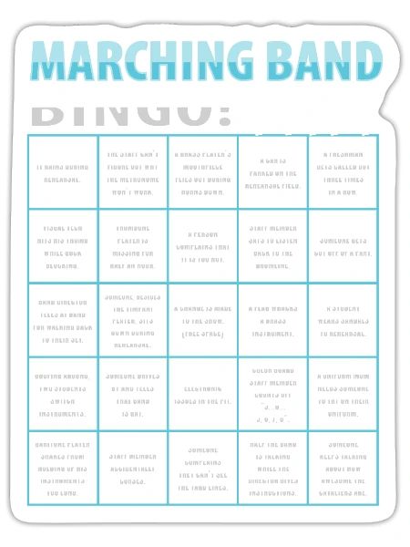 Marching Band Bingo for a Drum Major - Sticker - white matte - Front