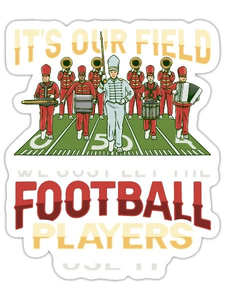 Marching Band Football Design for a Drum Major - Sticker - white matte - Front