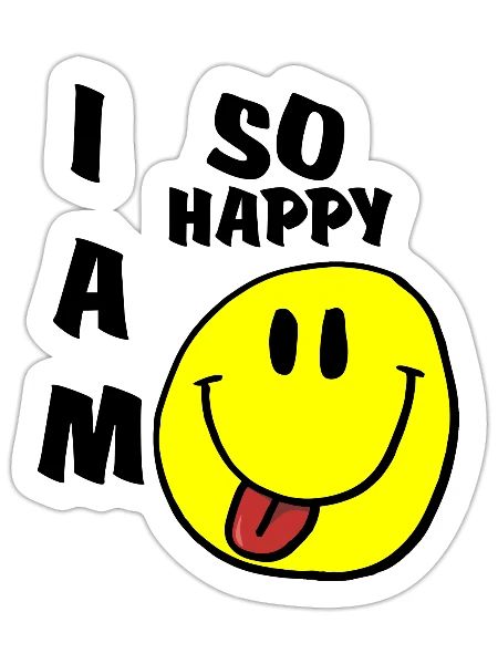 I'am so happy - Sticker - white matte - Front