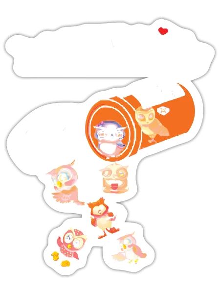 Happy Pills Owl Cute - Sticker - white matte - Front