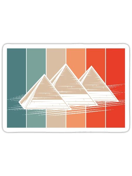 Ancient Egyptian Pyramids Retro Pyramid Egypt - Sticker - white matte - Front
