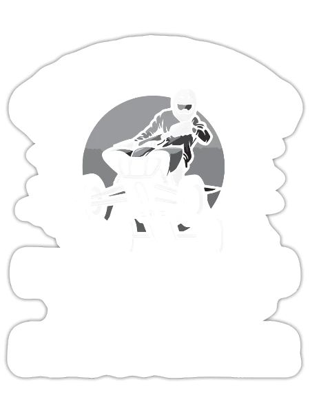 Quad Bike Couple - Sticker - blanc mat - Devant