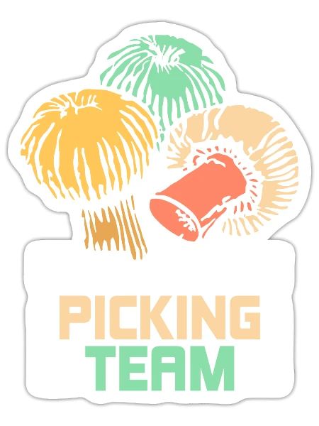 Mushroom Picking Team Collecting Picker Collect - Sticker - white matte - Front