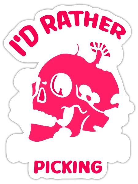 I'd Rather Be Mushroom Picking Picker Collect - Sticker - white matte - Front