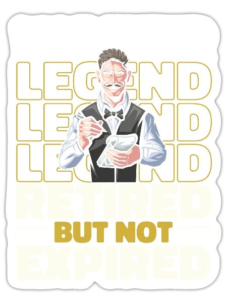 Waiter Waitress Retired - Sticker - white matte - Front