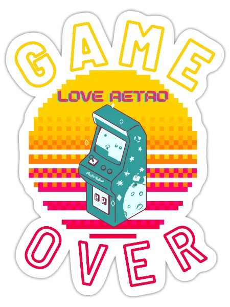 Game Over - Sticker - white matte - Front