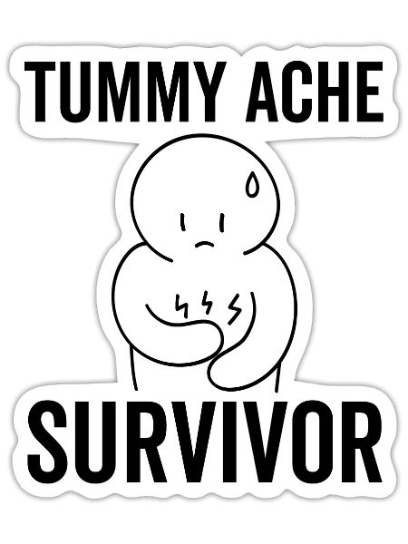 Tummy Ache Survivor - Sticker - white matte - Front
