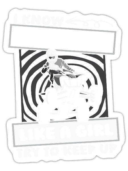 Quad Bike Girl - Sticker - blanc mat - Devant