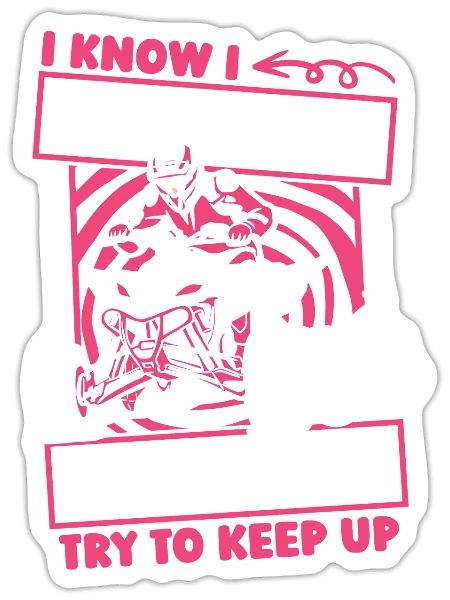 Quad Bike Drôle - Sticker - blanc mat - Devant