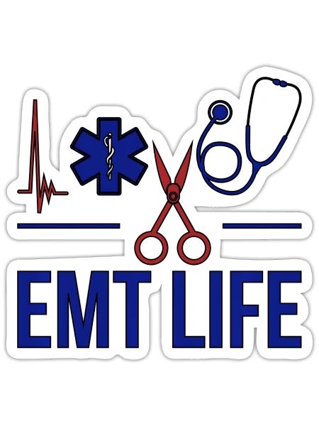 EMT Life Emergency Medical Technician - Sticker - white matte - Front