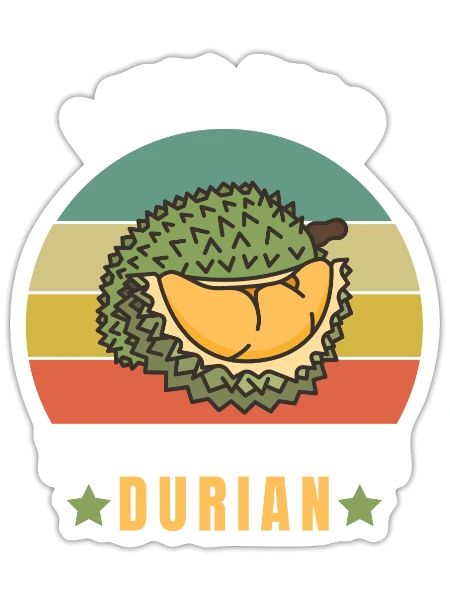 Durian Funny Quotes - Sticker - white matte - Front