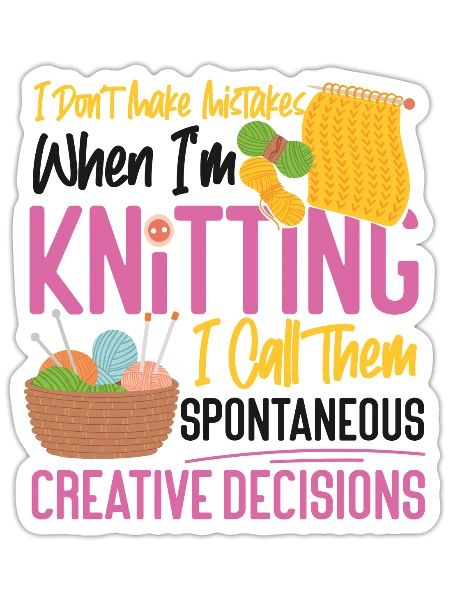 Knitting Knitter I Don't Make - Sticker - white matte - Front
