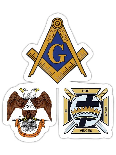 Mason Scottish Rite Knights Templar - Sticker - white matte - Front