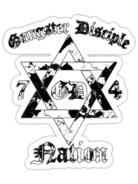 Gangster Disciple Nation GD 74 Folks BOS 7414 GDN - Sticker - white matte - Front