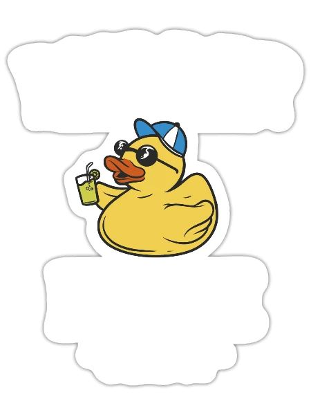 Rubber Duck Yellow Duckie Crew Bath Ducks Duckling - Sticker - white matte - Front