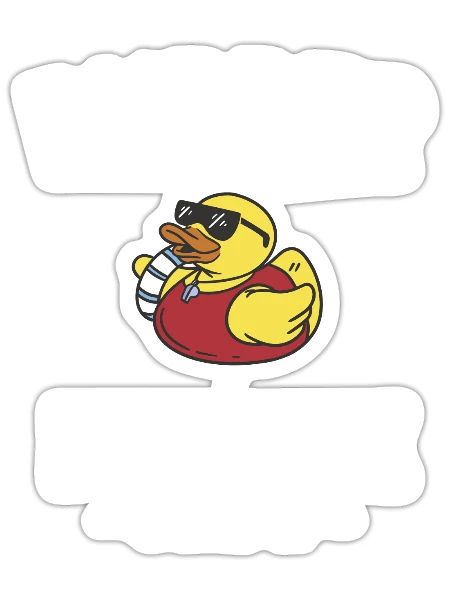 Rubber Duck Yellow Duckie Crew Bath Ducks Duckling - Sticker - white matte - Front