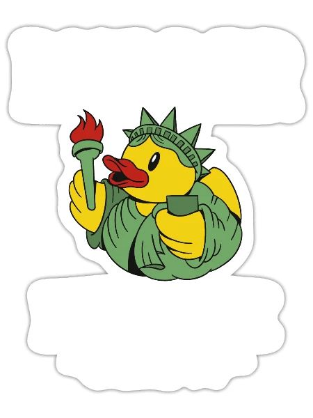 Rubber Duck Yellow Duckie Crew Bath Ducks Duckling - Sticker - white matte - Front