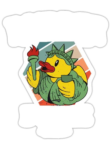 Rubber Duck Yellow Duckie Crew Bath Ducks Duckling - Sticker - white matte - Front