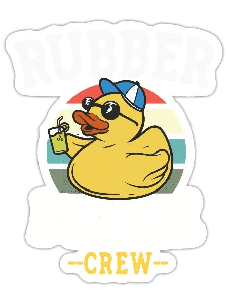 Rubber Duck Yellow Duckie Crew Bath Ducks Duckling - Sticker - white matte - Front