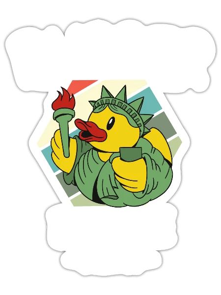Rubber Duck Yellow Duckie Crew Bath Ducks Duckling - Sticker - white matte - Front