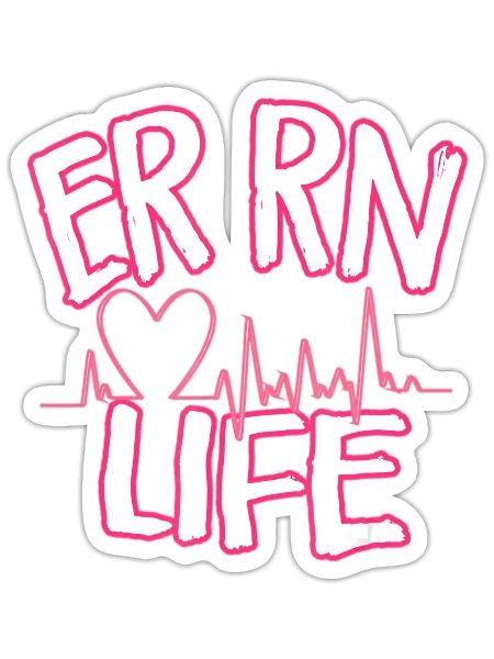 ER RN Life Emergency room registered nurse gif - Sticker - white matte - Front