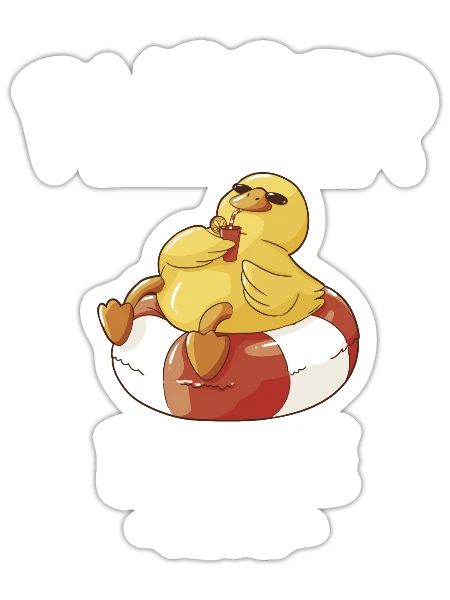 Rubber Duck Yellow Duckie Crew Bath Ducks Duckling - Sticker - white matte - Front